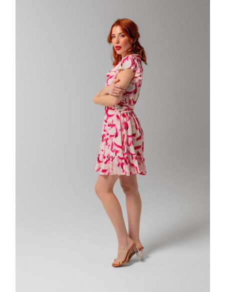 Vestido Lencero Estampado Flamencos