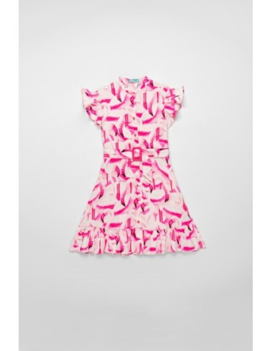 Vestido Lencero Estampado Flamencos