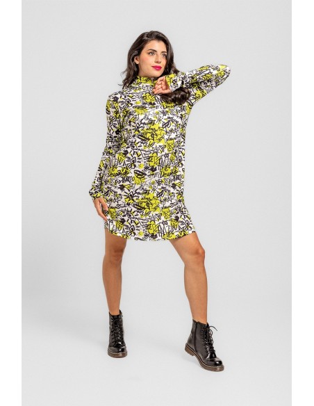 Vestido Recto De Cuello