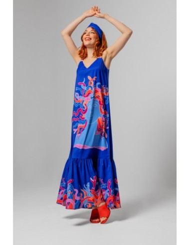 Traje Largo Azul Diosa