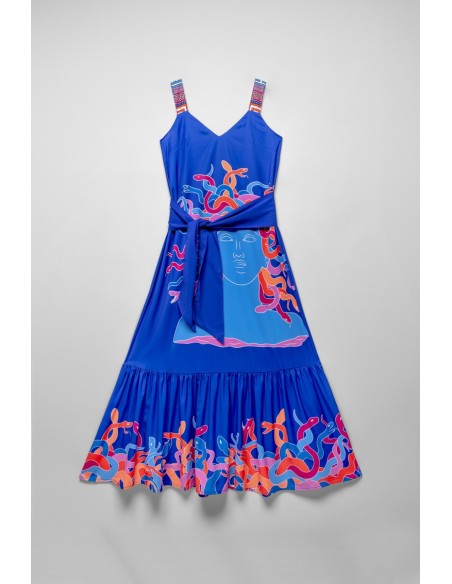 Traje Largo Azul Diosa