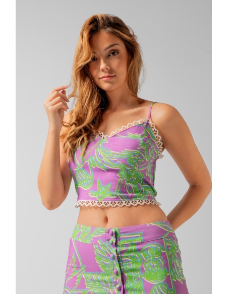 Top Estampado Lila