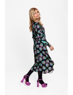 Traje Gasa Plisado Tigre Verde/Negro 2