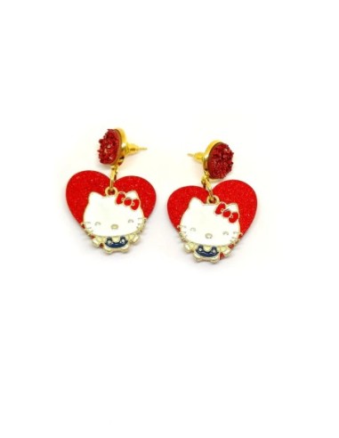 Pendientes Dorados Hello Kitty