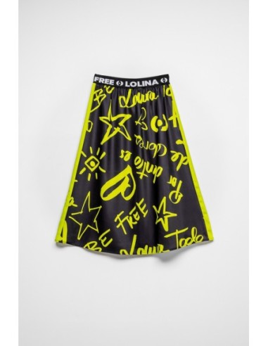 Falda Larga Negra Y Verde