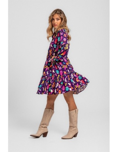 Vestido Estampado Lila