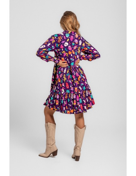 Vestido Estampado Lila