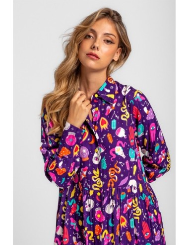 Vestido Estampado Lila