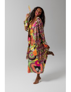 Traje Largo Estampado Flores