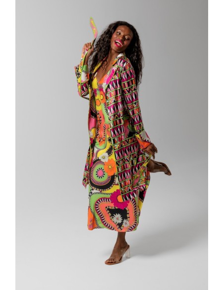 Traje Largo Estampado Flores