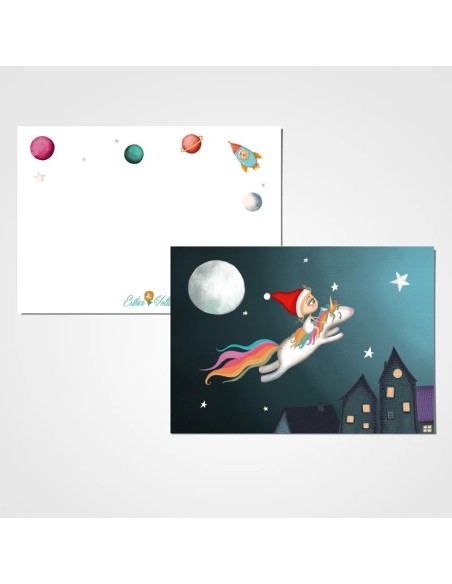 Tarjeta Unicornio De Navidad